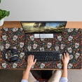thumbnail image 4 of Long Mouse Pads for Desk,Colorful Skull Flower Pattern Desk Mats on Top Of Desks, Desk Mouse Pad Extra Large with 3mm Non-Slip Base and Stitched Edge for Gaming,Office,Work,Home 47.3"x23.6", 4 of 6