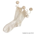 thumbnail image 3 of Milue Women's Boot Socks Middle Tube Socks Pom Pom Cotton Socks Sweet Crew Socks, 3 of 21
