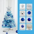 thumbnail image 7 of Blue Christmas Tree,Artificial Christmas Tree Pre-lit Christmas Trees with Ball & Star Ornaments, Ideal for Ideal for Holiday Home, Office and Xmas Party Décor - Includes Stand, 7 of 7