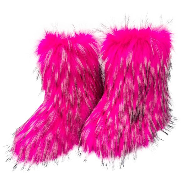 Juebong Christmas Gifts Women's Fashion Color Imitation Animal Boots Plus Cashmere Boots Snow Boots