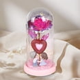 thumbnail image 1 of Regalo de flor de rosa de cristal, regalos del Día de Alentines para él, , regalos para ella, manualidades eternas, decoración del Día de San , fondo rosa base rosa, 1 of 8