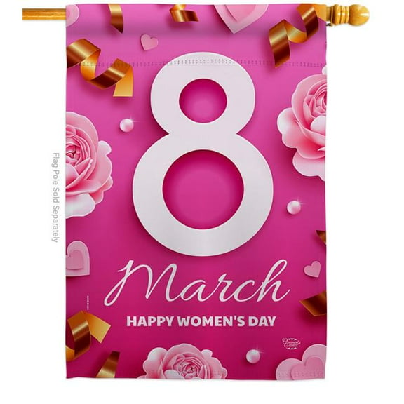 Ornament Collection H192471-BO Womens Day Support Feminism 28 x 40 in. Double-Sided Decorative Vertical House Flags for Decoration Banner Garden Yard Gift