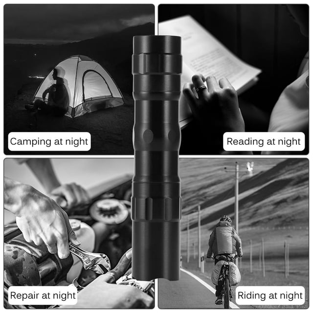 Langgg LED Mini Waterproof Flashlight Battery Powered Penlight Light Small Black with Switch Working Lamp Travel for Camping Fishing