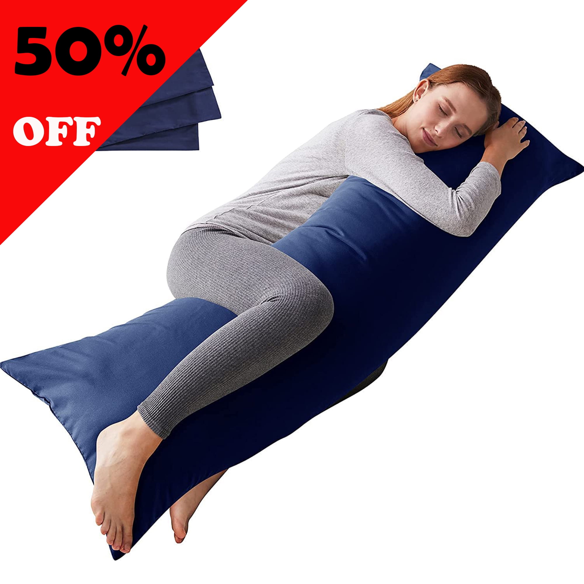 WhatsBedding Body Pillow with Pillowcase for Adults,Soft Long Bed