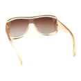 thumbnail image 7 of Womens Oversized Shield Cropped Side Flat Top Plastic Diva Fashion Sunglasses Peach - Brown, 7 of 7
