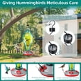 thumbnail image 4 of BSHAPPLUS Turquoise Blown Glass Hummingbird Feeder 35.5oz Anti-ant Hook Painted Glass Feeder, 4 of 9