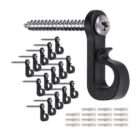 50PCS Home Christmas Lights Hanger Hooks with Screw for Garage New Year Outdoor Easy Release Wire