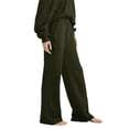 thumbnail image 4 of Long Sleeve V-Neck Knit 2 Pieces Sets Casual Sport Knit Tops & Wide Leg Pants Suit, 4 of 5