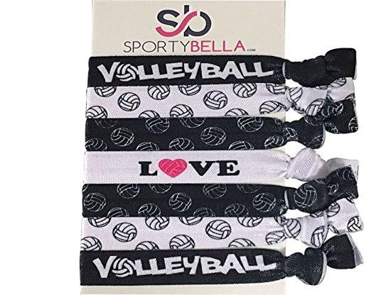 Girls Volleyball Love Hair Ties Set