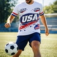 thumbnail image 5 of Zimjoy Men's USA Soccer T-Shirt Patriotic American Flag Graphic Tee 2026 World Soccer Game Fan Short Sleeve Shirt for Game Day 4th of July White L, 5 of 5