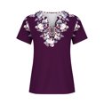 thumbnail image 2 of Womens Tunic Tops ,Button Down Henley V Neck Shirt Floral/Geometric Print Summer Lace Tops Casual Short Sleeve Blouses Ladies T Shirts Long Length Tunic Tops for Leggings Size 16, 2 of 4