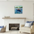 thumbnail image 2 of Stupell Industries Boat with American Flag Transportation Painting Gray Framed Art Print Wall Art, 24 x 24, 2 of 8