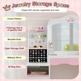 thumbnail image 3 of Kids Vanity, Girl Vanity Set with Storage Cabinet & Open Shelf, 2 In 1 Kids Vanity Table and Chair Set with Jewelry Storage, Princess Toddler Makeup Vanity with Mirror for Little Girls (White), 3 of 18