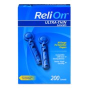 (2 pack) (2 Pack) ReliOn 30 Gauge Ultra-Thin Lancets, 200 Ct