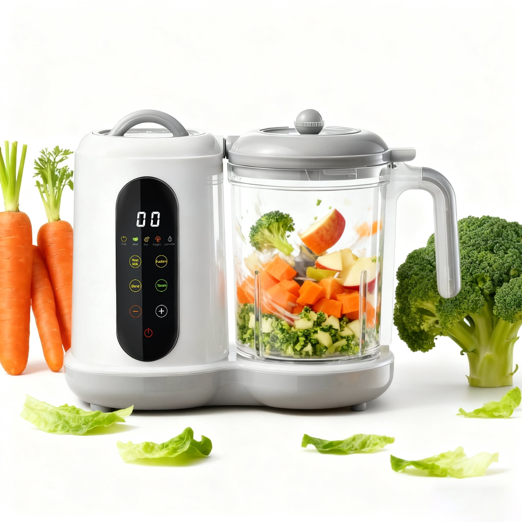 Oioane Baby Food Puree Maker with Multi-Function, Baby Steamer and Blender for Fruits, Vegetables, Meat