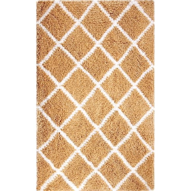 Affinitylinens TRELLIS-3X5-BGE 3 x 5 ft. Soft and Cozy Trellis Shag Area Rugs - Beige