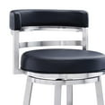 thumbnail image 3 of Madrid Bar Stool 30" Seat Height Swivel with Brushed Stainless Steel and Black Faux Leather, 3 of 7