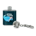 thumbnail image 2 of Speed Skater Ice Skating Fast Stainless Steel 1oz Mini Flask Key Chain, 2 of 3