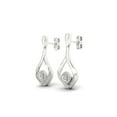 1/5ct TW Diamond Sterling Silver DropShaped Dangle Earrings
