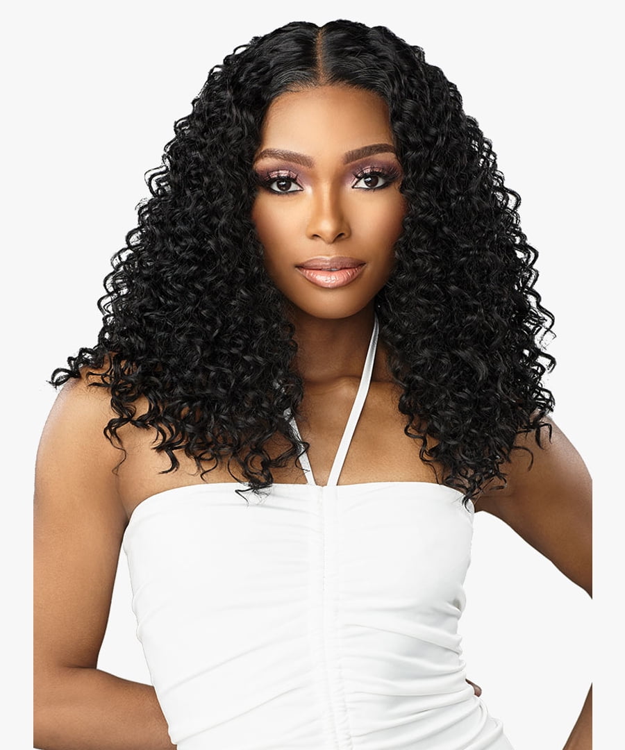 Sensationnel Human Hair Blend HD Lace Front Wig Butta Lace Water Wave 16" (BALAYAGECARAMEL)