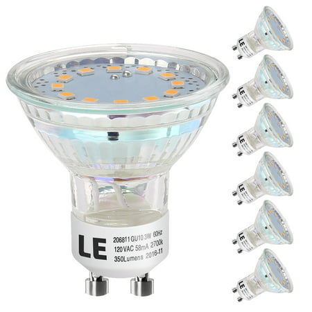 LE 3.5W PAR16 GU10 Warm White LED Bulbs, 50W Halogen Bulbs Equivalent, 6