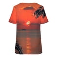 thumbnail image 5 of ZQGJB Hawaiian Shirts for Women Trendy Summer Tropical Palm Tree Graphic Short Sleeev Casual V Neck Tee Shirt Top Loose Baggy Tshirt Blouse Z03-Orange XXL, 5 of 5