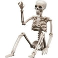 thumbnail image 1 of HAHADAXA Skeleton Halloween Decor, Hallooen Decorations Outdoor, 16" Full Body Realistic Faux Human Skeleton, Skull Halloween Decor for Table Haunted House Props, 1 of 6