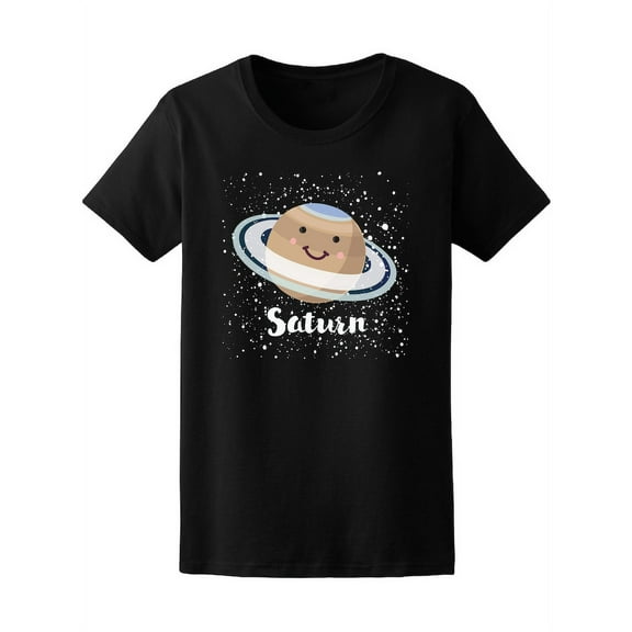 Kawaii Space Saturn Planet T-Shirt - Image by Shutterstock, Female Large
