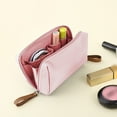thumbnail image 3 of Nylon Zippered Cosmetic Bag Portable Handle Solid Color for Women Travel Makeup Toiletry Storage, 3 of 3
