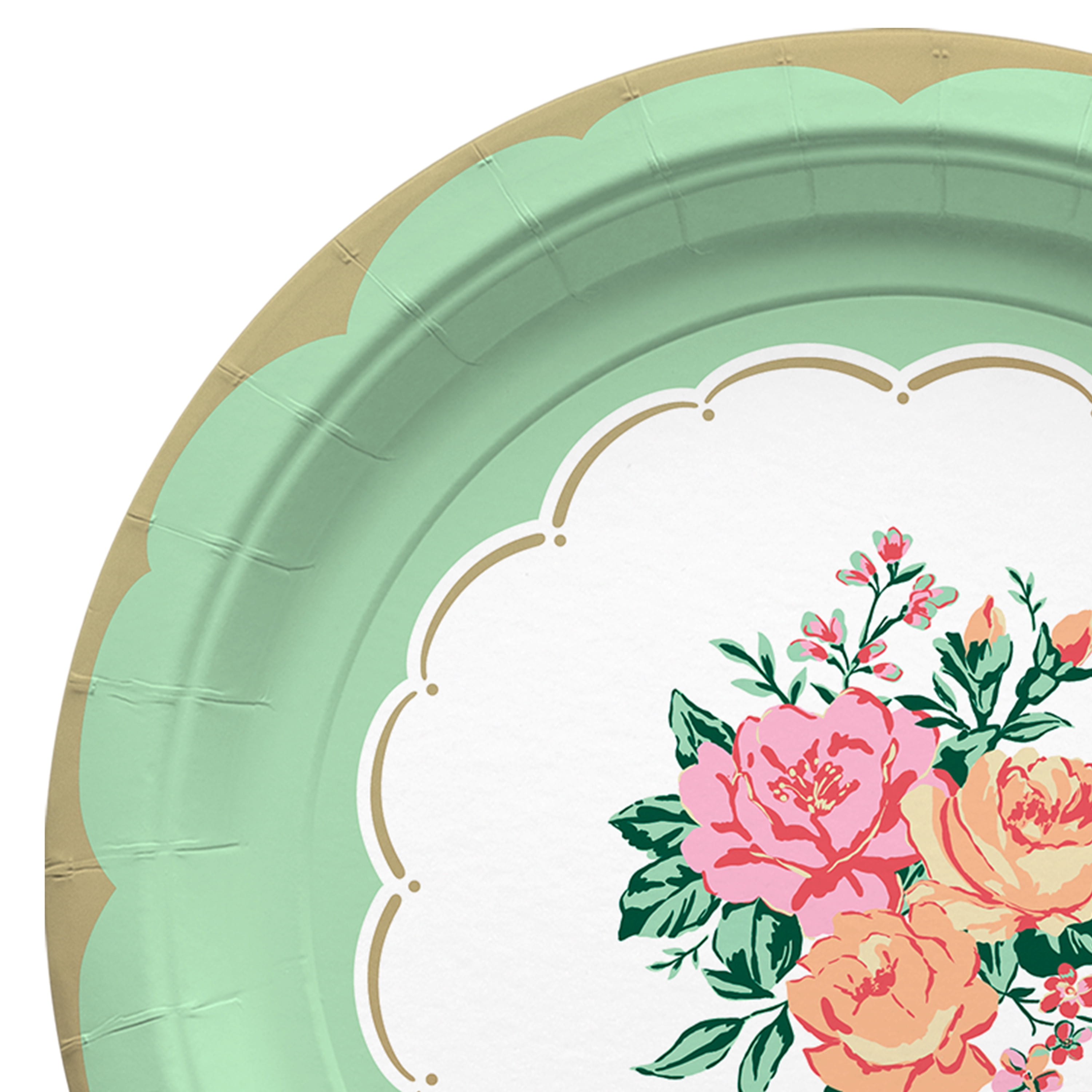 8 Count, 7IN Disposable Tea Party Paper Plates, Multicolor, Vintage Finds by Way to Celebrate