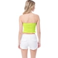 thumbnail image 5 of MixMatchy Women's Sexy Frill Knot Front Knit Strapless / Strap Tube Crop Top, 5 of 6