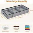 thumbnail image 6 of Storage Containers, 6 Inches Tall 60L Underbed Storage Bins with Dividers & Sturdy Handles & Reinforced Sidewalls, Closet Organizer for Clothes, Blankets, Seasonal Items, Dark Gray, 2-Pack, 6 of 7