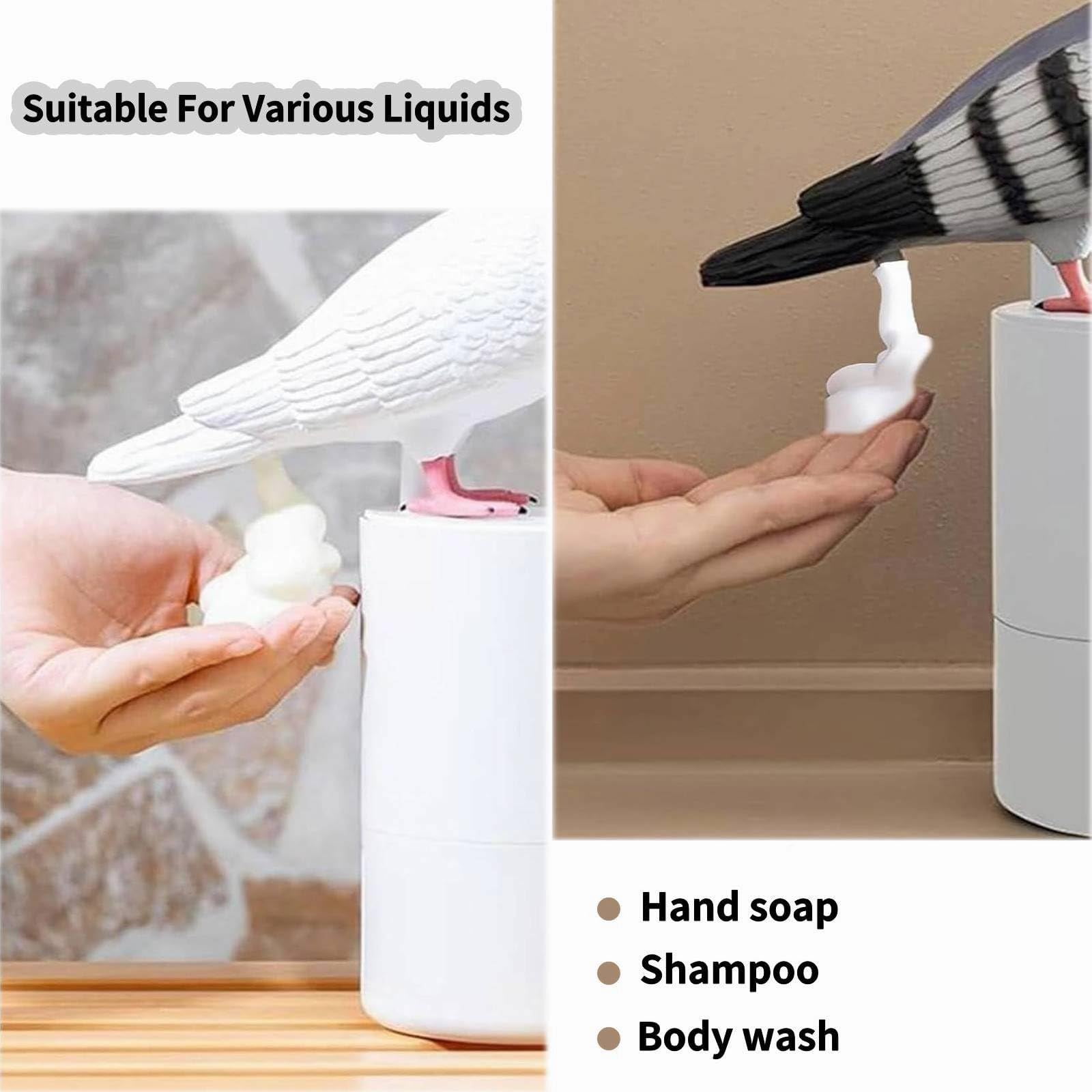 Bird of Peace Foam Soap Dispenser - Funny Pigeon Poop Induction Hand Washer Automatic Soap Dispenser for Kitchen & Bathroom (Gray)