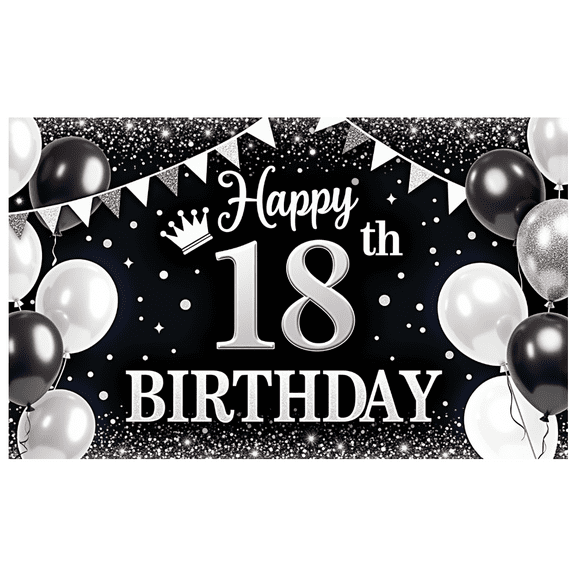 Yatrandify Decorative Design Happy 18th Birthday Banner Balloon Decoration Party Decoration for Birthday Party Indoor Decoration Photo Shoot