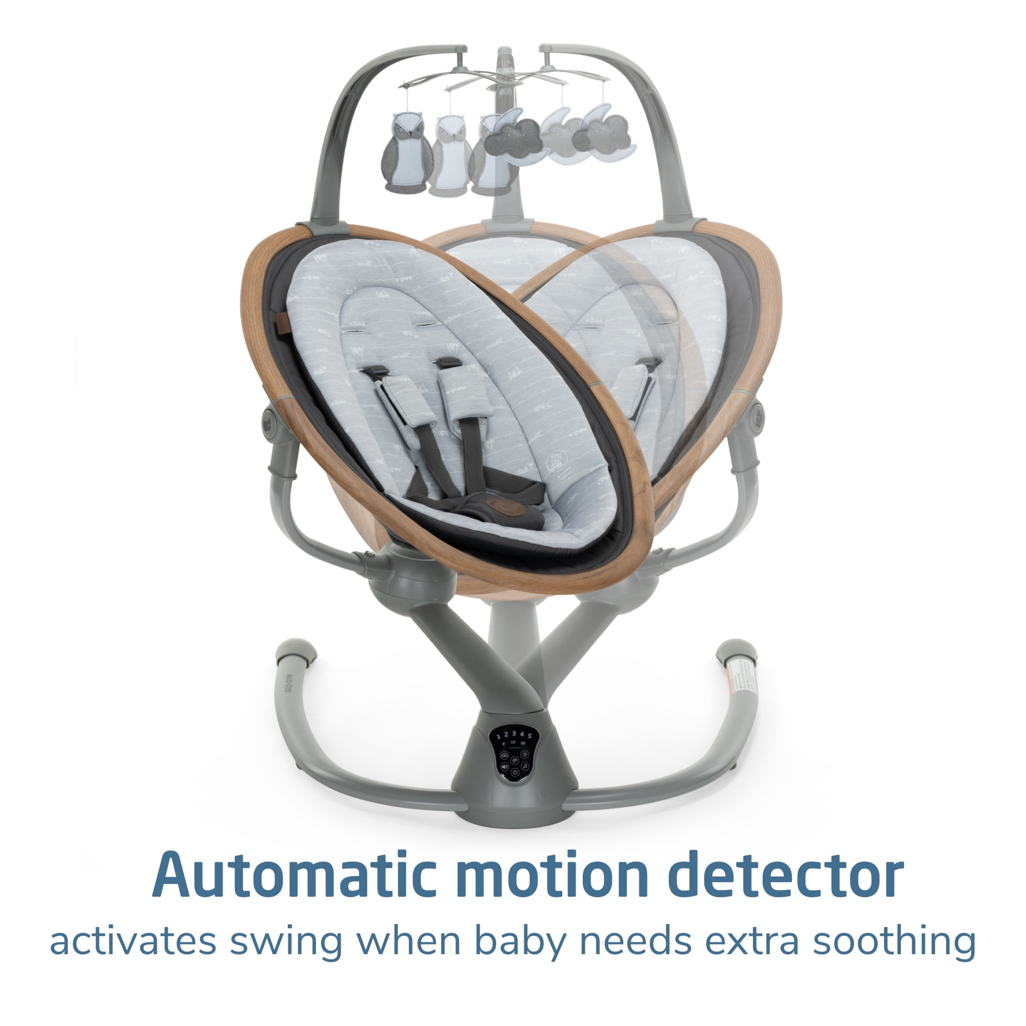 Maxi-Cosi Cassia Baby Swing, EcoCare Fabric, 360° Rotation, On Safari Gray