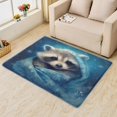 thumbnail image 2 of Raccoon Area Rug 4x5, Navy Blue Rugs for Bedroom Living Room, Animal Carpet, Machine Washable Rug, Non Slip Soft Low Pile Rugs Home Decor T6&-155, 2 of 7