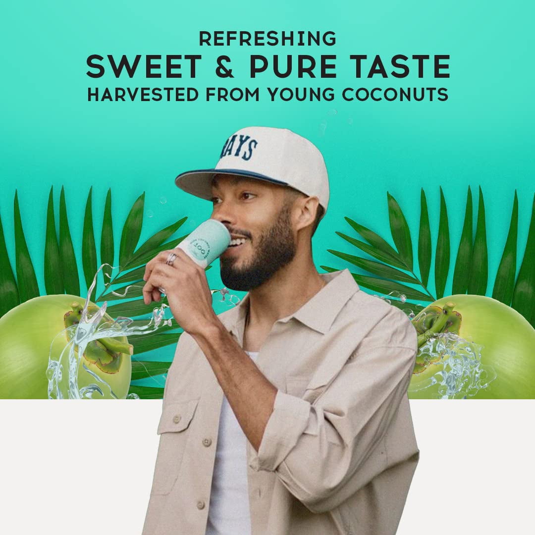 100 Coconuts Pure Coconut Water, Liquid Hydration, 11 fl oz Can