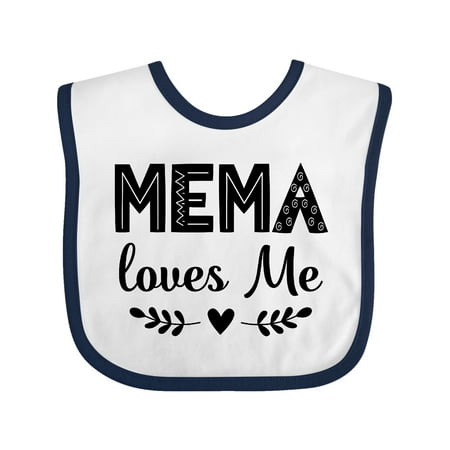 

Inktastic Mema Loves Me Baby Clothes Gift Baby Girl Bib