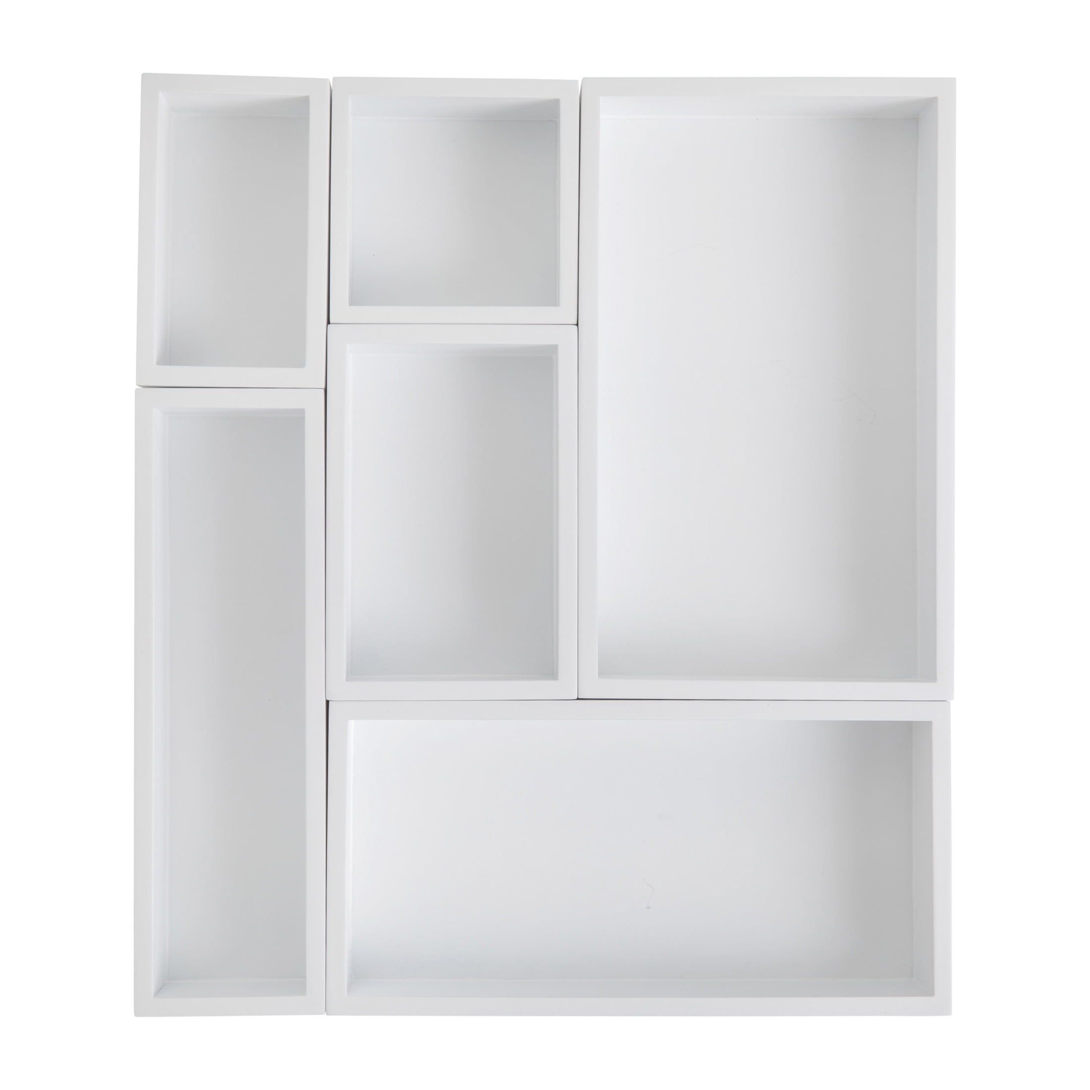 Martha Stewart Enzo 6 Piece Wooden Desk Drawer Organizer Set in White