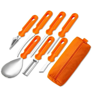 Pumpkin Carving Kit Tools ,7 PCS Professional Heavy Duty Pumpkin Carving Set,Stainless Steel Pumpkin Carving Tools for Decoration with Thick Handbag