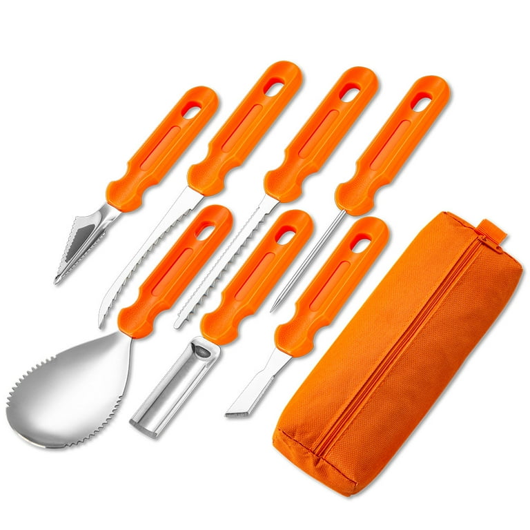 XTEILC Pumpkin Carving Kit, 7 PCS Stainless Steel Tools with