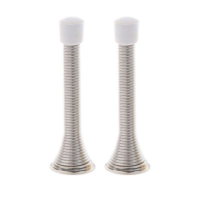 2Pcs Metal Spring Door Stopper With Bottom Plate And Screws For Wall And Door