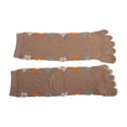 thumbnail image 4 of Unique Bargains 1 Pair Five Toe Socks Comfortable Mid-length Cute Flower Socks for Women Coffee, 4 of 6