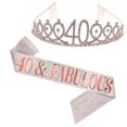 thumbnail image 1 of Women Glittering Rhinestone Letter Print Sash Tiara Set Birthday Party Supplies, 1 of 1