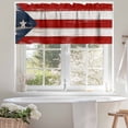 thumbnail image 4 of Puerto Rico Valances for Windows, 42 x 12in, Flag Patriot Vintage Wooden Board Text Rod Pocket Kitchen Valance Curtain Light Filtering Window Treatments for Living Room Bedroom, 1 Panel, 4 of 7