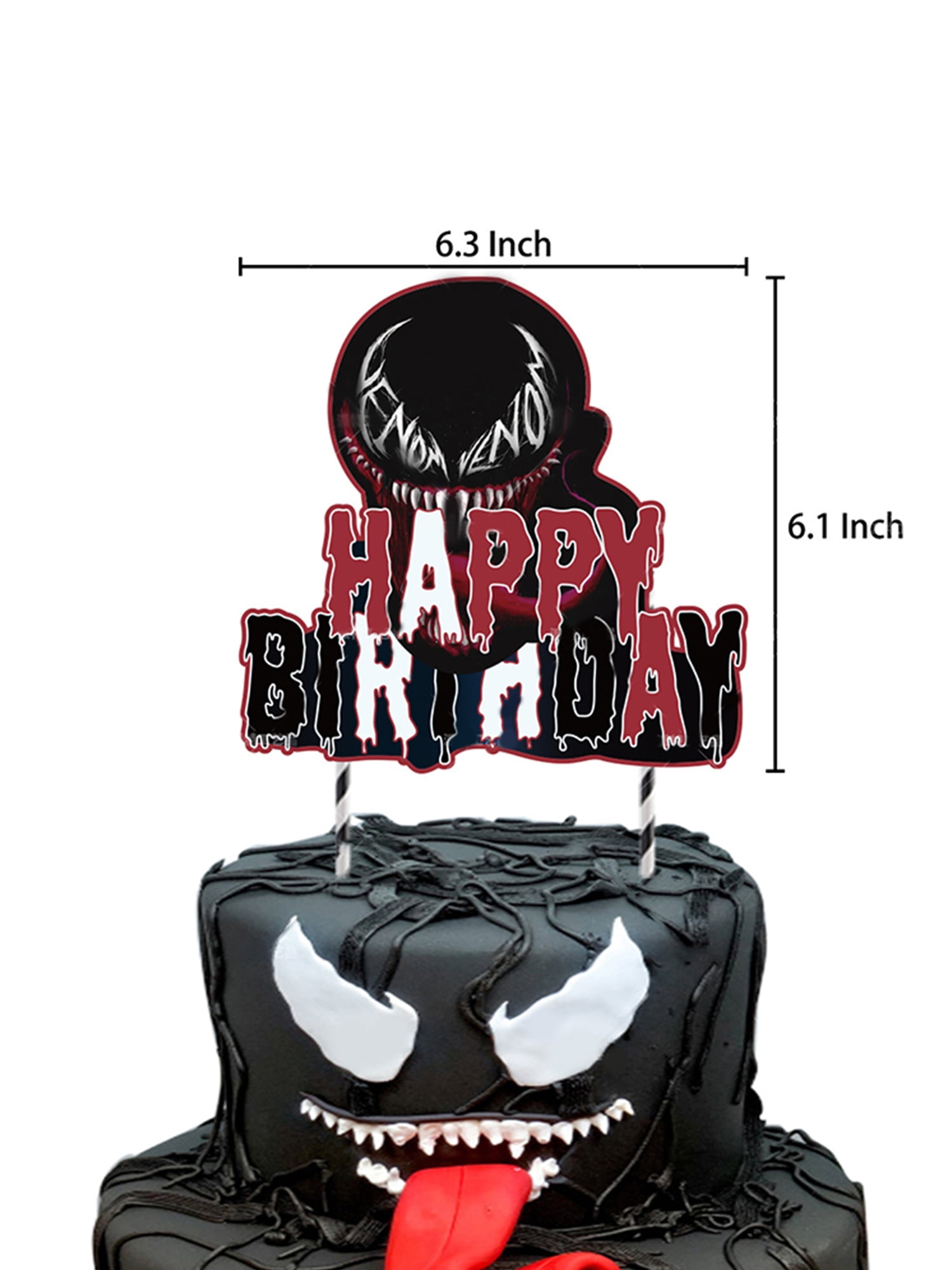 12/" Venom Birthday Party Balloon Supplies Decoration Cupcake Toppers Cake Banner