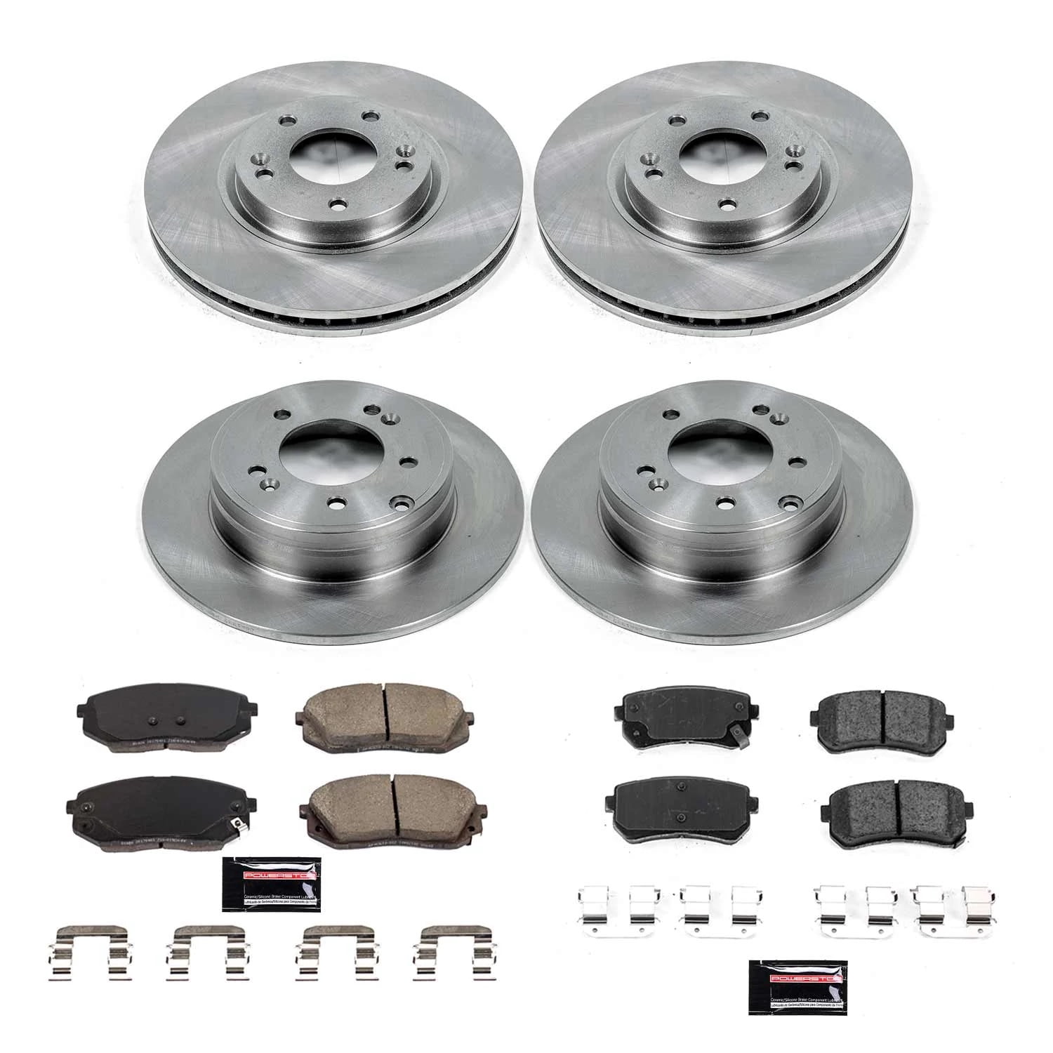 PowerStop Front and Rear Stock Replacement Brake Pad and Rotor Kit Fits: KIA Select Models KOE8628