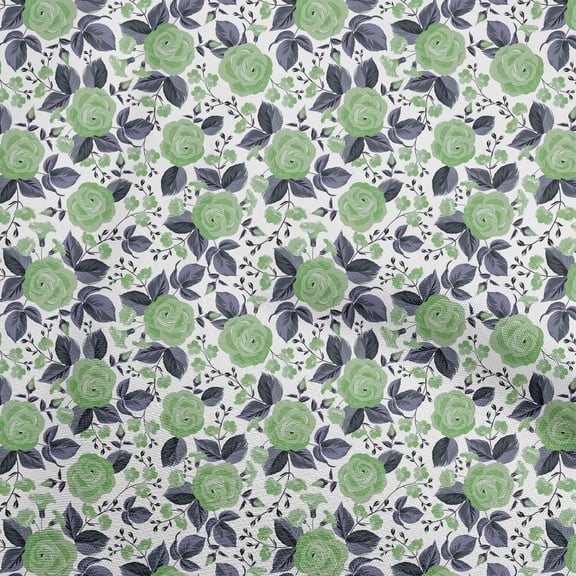 oneOone Georgette Viscose Green Fabric Florals Fabric For Sewing Printed Craft Fabric By The Yard 42 Inch Wide
