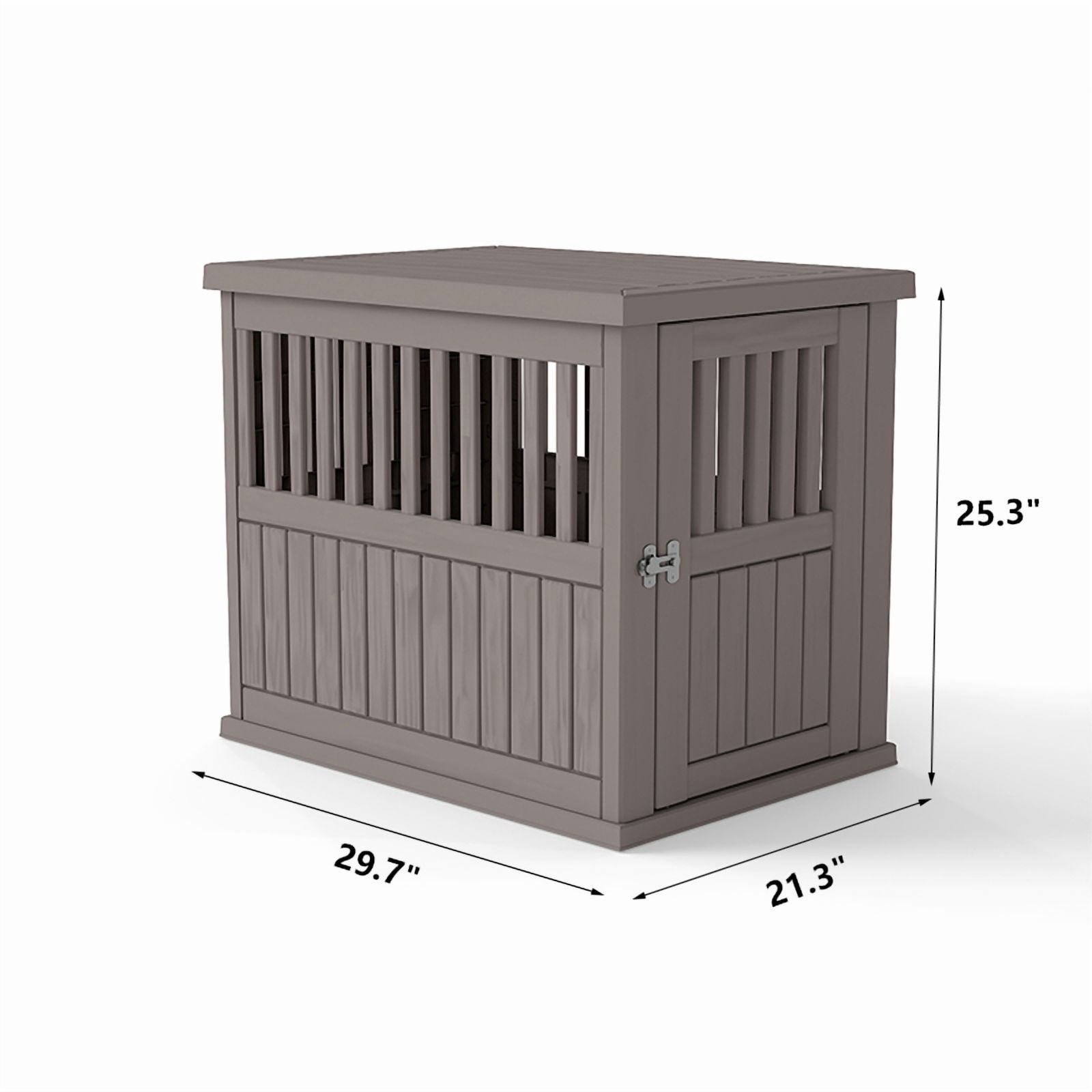 Yardgrace Large Dog Crates for Large Dogs, Indoor Outdoor Weatherproof Resin Dog Kennel with Roof and Elevated Floor (39.4"L x 28.4"W x 32.8"H, Coffee)