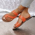 thumbnail image 5 of THDHVS Wide Sandals for Women,Sandals Women,Women's Fashionable and Casual Summer Style Outer Wear Flat Hollow Solid Color Soft Bottom Sandals Orange 9, 5 of 5